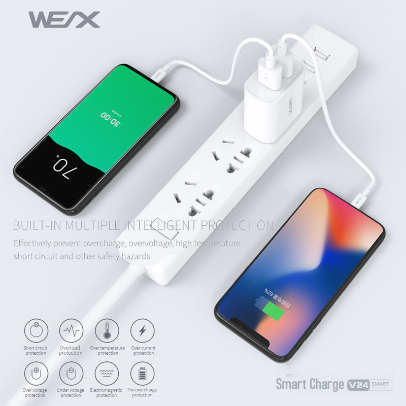 WEX V 24壁チャージャ、USBチャージャ、速いチャージャ、デュアルポートチャージャ